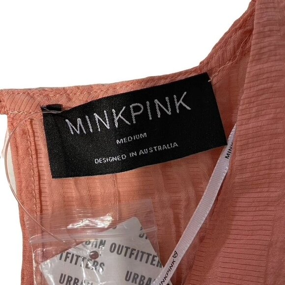 MINKPINK Vera Mini Dress Rose Szs Med/Large Ruffle Hem Spring Easter Wedding - Picture 11 of 12